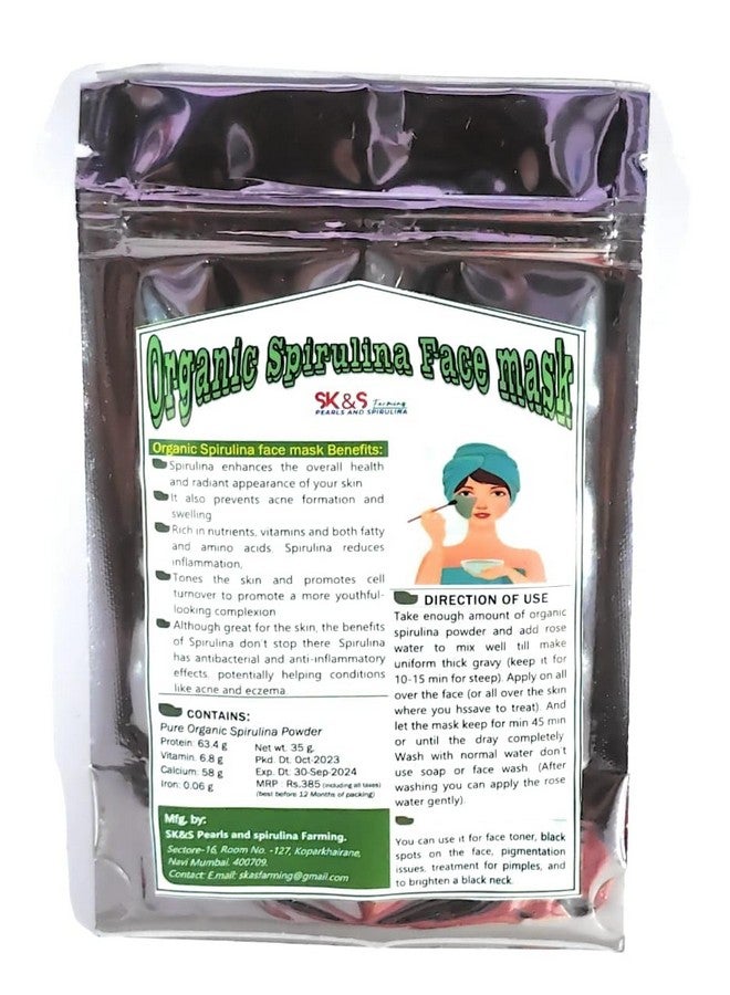 Organic Spirulina Face Pack Or Natural Spirulina Face Pack Or Spirulina Face Mask Or Face Pack (Pure And Natural) - Image 1