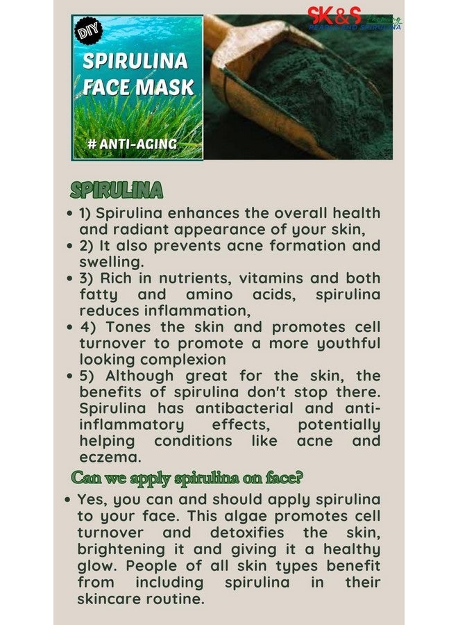 Organic Spirulina Face Pack Or Natural Spirulina Face Pack Or Spirulina Face Mask Or Face Pack (Pure And Natural) - Image 5