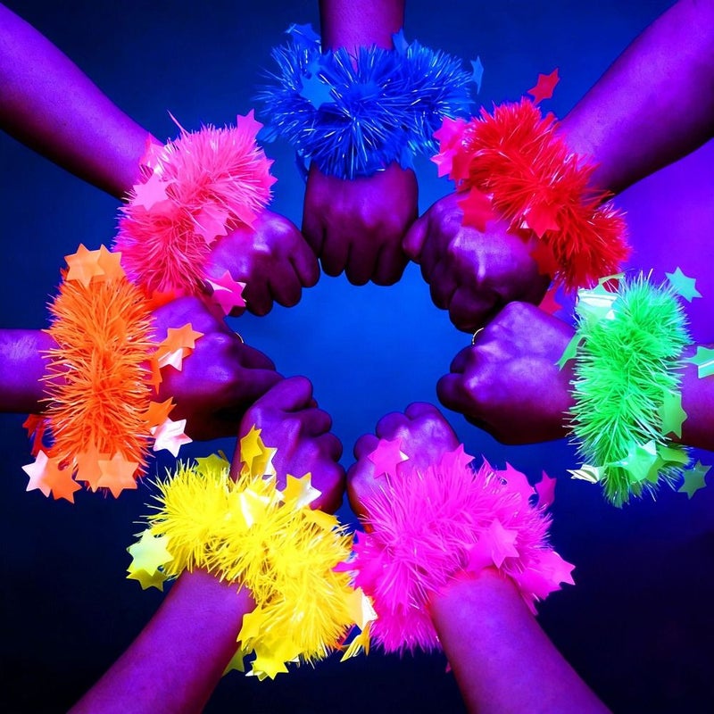 Glow In The Dark Wristbands 5pcs Neon Party Supplies Night Festival Glowing Decorations - Image 2
