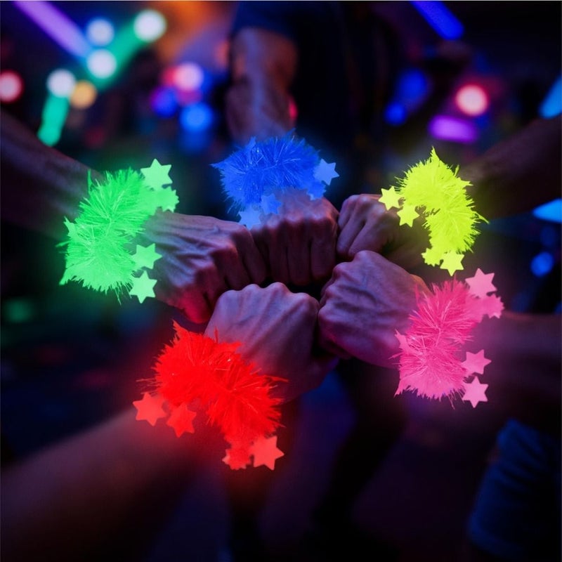 Glow In The Dark Wristbands 5pcs Neon Party Supplies Night Festival Glowing Decorations - Image 4