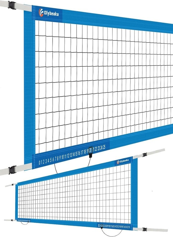 Olybeaka Pool Volleyball Net Only, Reinforced Anti-UV Replacement Pool Volleyball Net with Scoring Clamps, 15 ft Net - Easy Set Up and Long Lasting (Sky Blue) - Image 1
