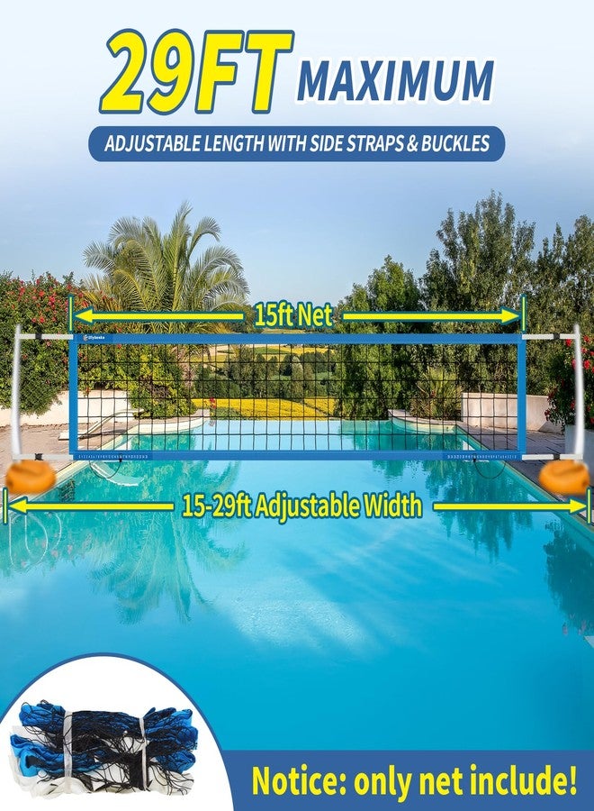 Olybeaka Pool Volleyball Net Only, Reinforced Anti-UV Replacement Pool Volleyball Net with Scoring Clamps, 15 ft Net - Easy Set Up and Long Lasting (Sky Blue) - Image 2
