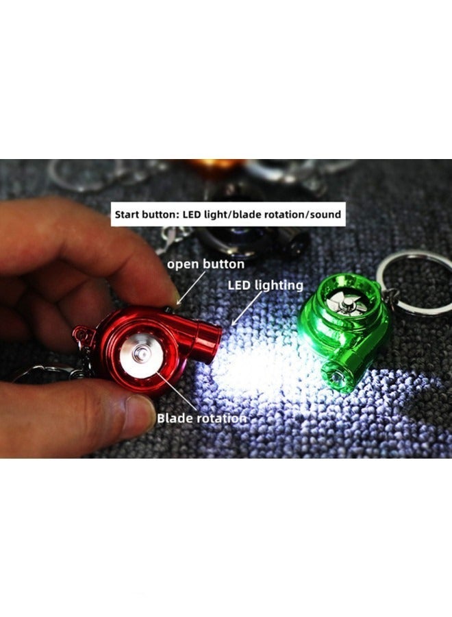 Turbo Car Electronic Keychain with Sounds LED Light, Stylish Car Flashlight Turbo Keychain, DIY Rotating Key Holder, Car Decorations Perfect Gifts - Image 2