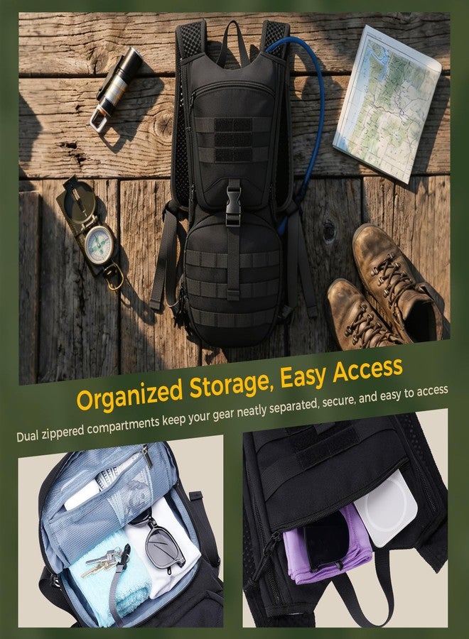Blue Quartz Hydration Backpack with 3L Water Bladder,Tactical Molle Pack with Phone Pocket for Man, Military Hiking Backpack for Running,Biking,Climbing - Image 4