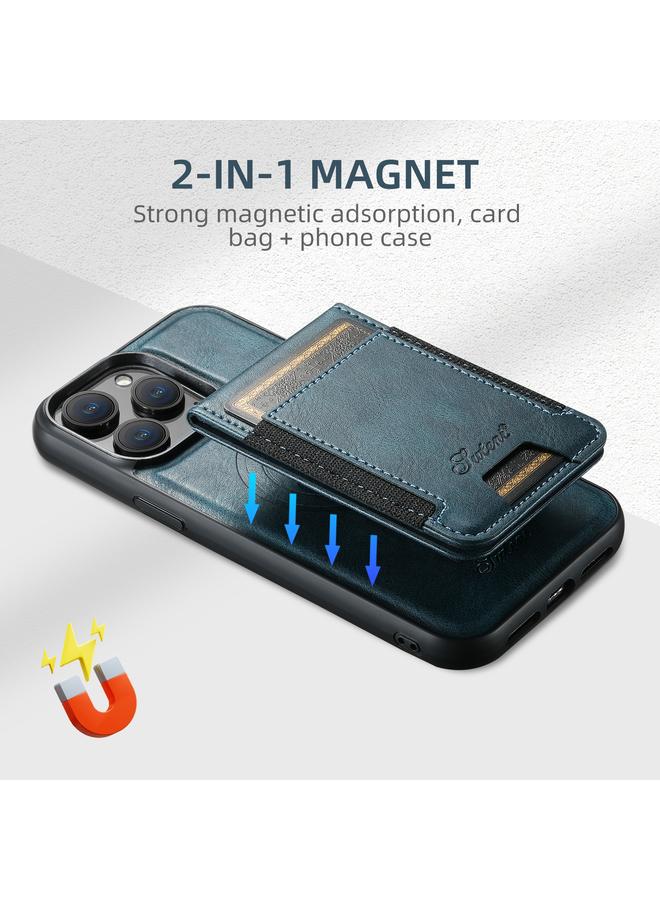 Suteni Case For iPhone 16 Pro H17 Oil Eax Leather MagSafe Detachable Wallet Phone Case - Image 5