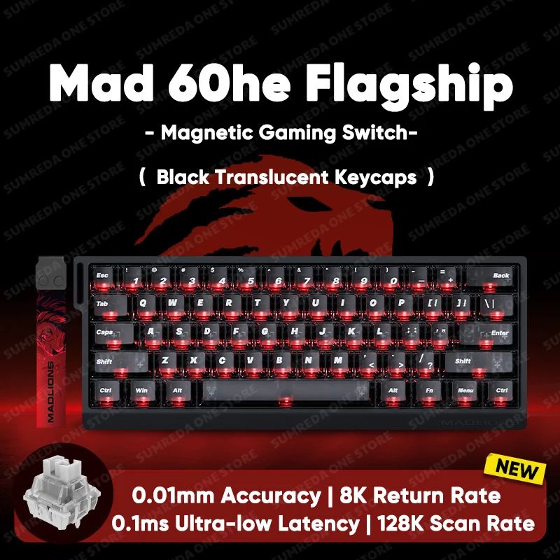 Madlions Mad60 HE Magnetic Mechanical Gaming Keyboard, Flagship Gaming Edition, Black - Image 1