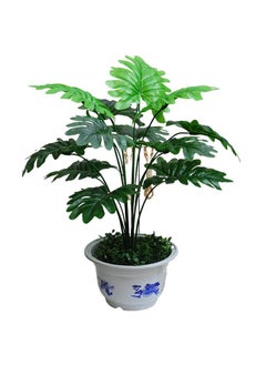 Generic 12 Forked Branches Simulated Plant Bonsai With Plastic Flower Pots Indoor Living Room Decoration Simulated Green Plants Potted Plants Artificial Flower Decorations Bonsai  - Image 1