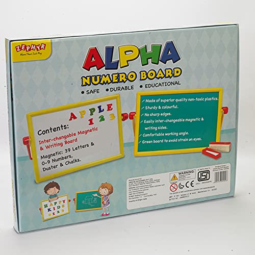 Zephyr Alpha Numero Board, Educational Toy, Magnetic Alphabets, Writing Board That Makes Alphabets, Numbers and Writing an Easy Task for Kids Age 3+ - 3 in 1 Board - Image 3