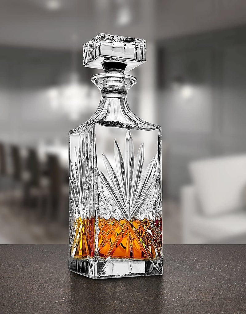 MARTVIA MARTVIA Crystal Whiskey Decanter Set, Hand Made Liquor Decanter Set with 6 Whiskey Glasses, Premium Whiskey Glasses Set for Men, Glasses Decanter Set for Liquor Alcohol Bourbon Whisky  - Image 2