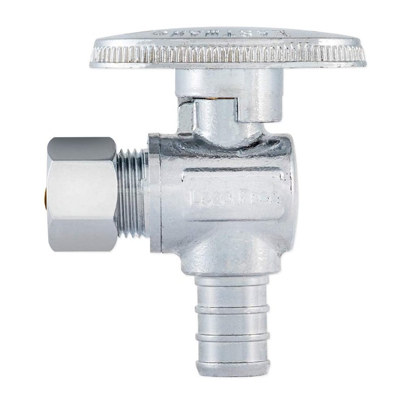 Eastman SpeedFlex Quarter-Turn Angle Stop Valve, 3/8 Inch OD Compression x 1/2 Inch Crimp PEX, Chrome Plated, 10727LF - Image 3