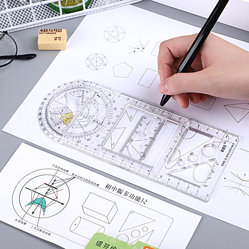 Multi-Functional Activity Drawing Ruler For Primary School, Junior High School And High School Students - Image 1
