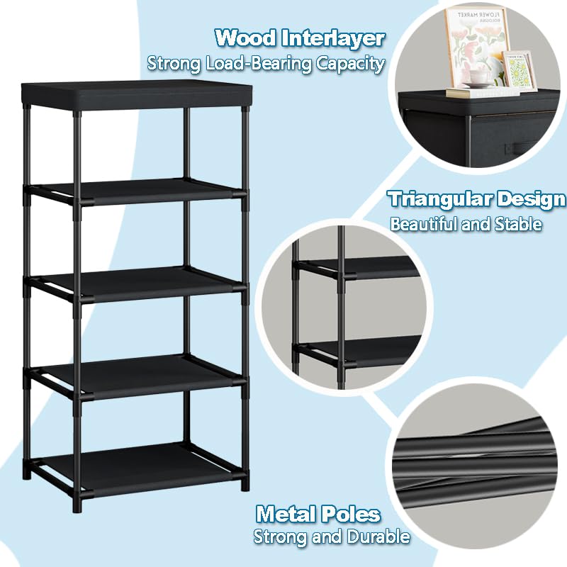 SUOERNUO Dresser for Bedroom with 4 Storage Drawers,Fabric Storage Tower, Makeup Drawer Organizers, Organizer Unit for Bedroom Livingroom (Black, 4Drawers) - Image 3