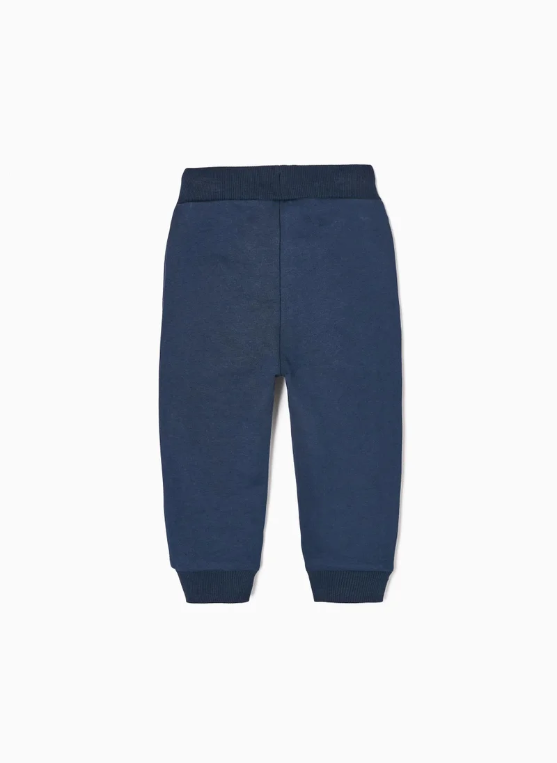 زيبي Cotton Joggers for Baby Boys 'Mickey', Blue/Grey