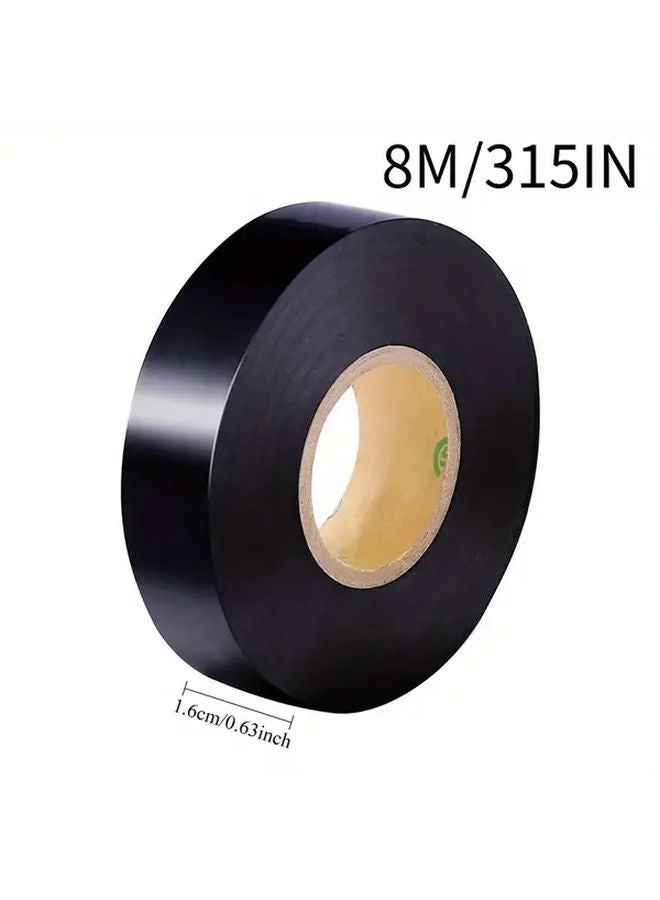 Black PVC Electrical Tape 2 Rolls 629.92 Inch Flexible for DIY Industrial Use - Image 3