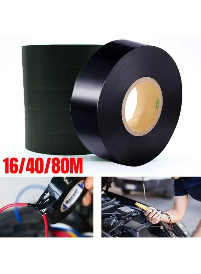 Black PVC Electrical Tape 2 Rolls 629.92 Inch Flexible for DIY Industrial Use - Image 2