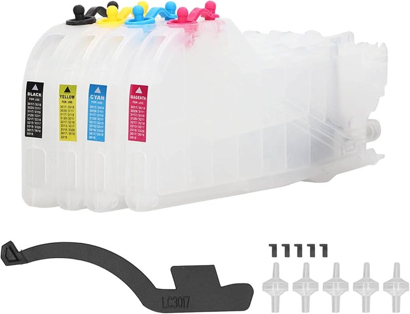 LC3217 مجموعة خراطيش الحبر 4 قطع أرجواني أزرق أصفر أسود تصميم مقاوم للتسرب شريحة مستقرة للمستندات والصور - Image 1