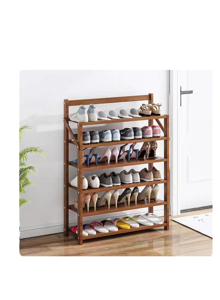 Generic FFD 6-Tier Foldable Bamboo Shoe Rack – Installation-Free Sturdy Storage Organizer for Entryway, Hallway & Closet – Versatile Freestanding Shoe Shelf"  - Image 4