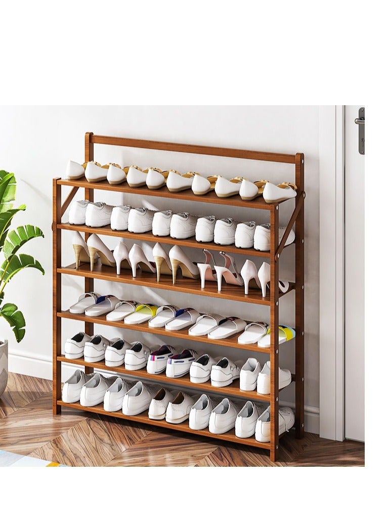 Generic FFD 6-Tier Foldable Bamboo Shoe Rack – Installation-Free Sturdy Storage Organizer for Entryway, Hallway & Closet – Versatile Freestanding Shoe Shelf"  - Image 1