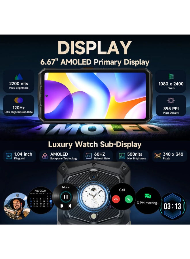 أوليفون هاتف أرمور 29 ألترا 5G الذكي القوي بشاشتين ديمينسيتي 9300+21200mAh 120Hz 1TB ROM 64MP، NFC، أندرويد 15 - Image 4