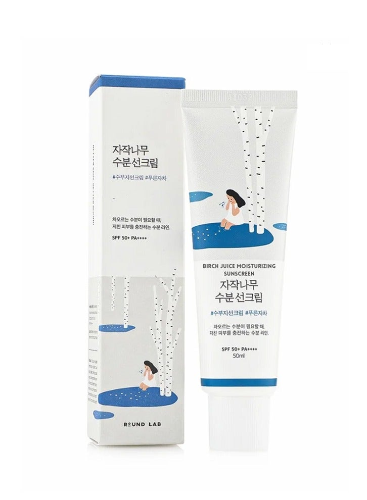 راوند لاب بيرش عصير مرطب كريم الشمس ، SPF50 + واقي من الشمس ، واقي من الأشعة فوق البنفسجية لتفتيح البشرة ومنعش ، كريم ترطيب قوي مقاوم للماء للنساء الرجال 50 مل - Image 1