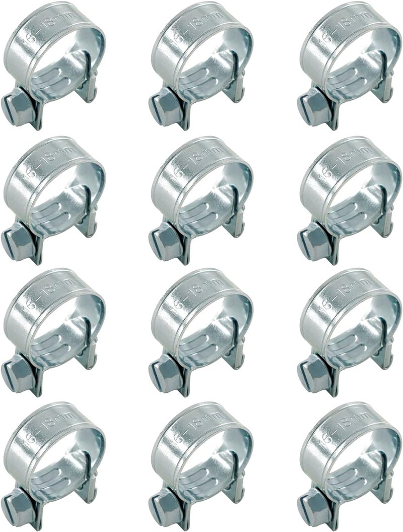 Jersvimc 12pcs Stainless Steel Gas Line Clamp (16-18mm) - Image 1