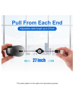 KASTWAVE USB Wired Mini Mouse, Computer Mouse, Compact, Portable, Small Travel Mice with Retractable Cable, Corded Mouse, for Computers and Laptops, Gray  - Image 2