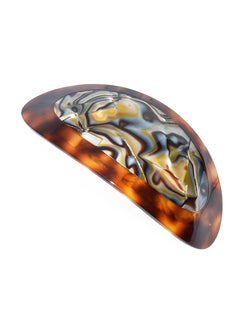 CAMILA Camila Paris CP3644 French Hair Barrette Clip Oval Brown and Onyx, Strong Hold Grip Hair Clips for Women, No Slip Rubberized Metal Closure, Durable Styling Girls Hair Accessories, Made in France  - Image 1