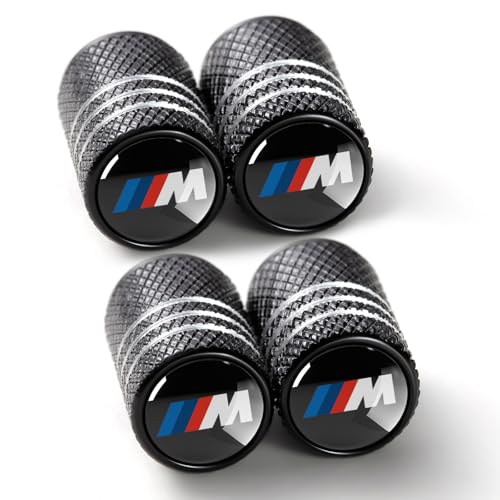TACOMA Tire Valve Stem Cap Cover Compatible with BMW M Belt ORing Seal Corrosion Resistant tire Valve caps 4 Pack Black - Image 1