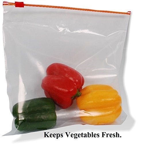INKulture Zipper Seal Freezer Food/Vegetable/Fruit Storage Re-Usable Bags Large & Medium 30 Bags Plastic Storage Pouch (Pack of 30)( Clear) - Image 4