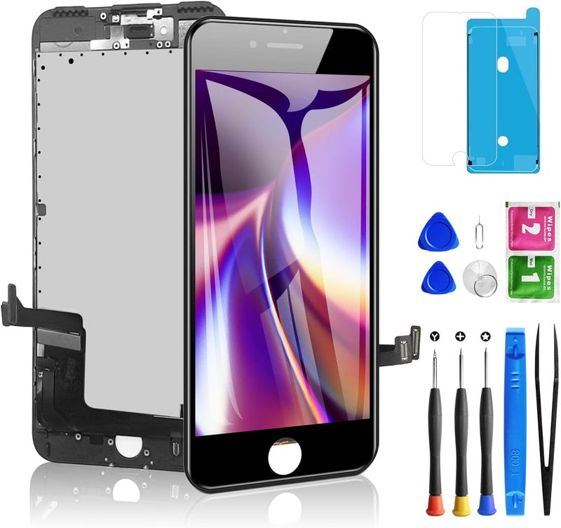Diykitpl for iPhone 7 Plus Screen Replacement 5.5 Inch Black, 3D Touch LCD Screen Digitizer Replacement for A1661,A1784,A1785, with Repair Tools Kit+Waterproof Frame Adhesive+Screen Protector - Image 1
