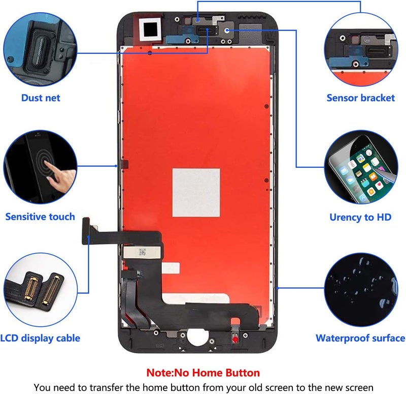 Diykitpl for iPhone 7 Plus Screen Replacement 5.5 Inch Black, 3D Touch LCD Screen Digitizer Replacement for A1661,A1784,A1785, with Repair Tools Kit+Waterproof Frame Adhesive+Screen Protector - Image 2