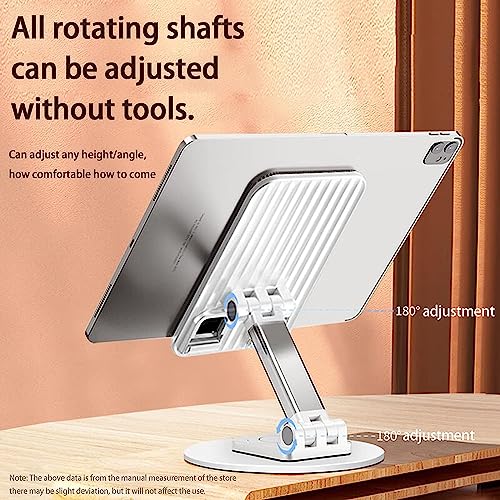 coku Mobile Stand for Desk 360° Rotation Height and Angle Adjustable Phone Holder for Table Foldable Desktop Mobile Holder for Home, Study & Video Shoot Fit for 4-10'' Smatphones (White) - Image 2
