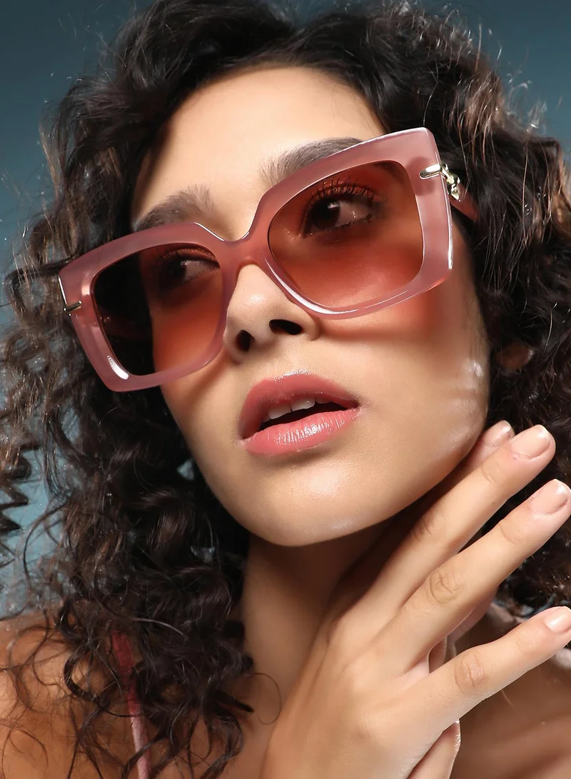 Haute Sauce  Polarized Full Rim Rectangle Sunglasses For Women for Women | Best Price UAE