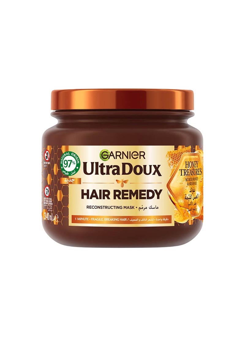 garnier قناع معالجة الشعر بكنوز العسل من الترا دوكس للشعر التالف، 340 مل - Image 1