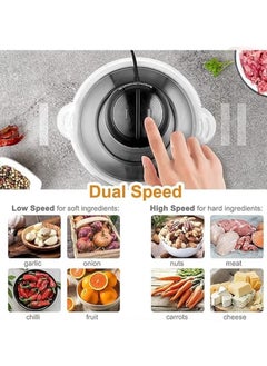 Gonice 2L Electric Meat Grinder, Stainless Steel Food Processor with 4 Sharp Blades, Meat Blender Food Chopper for Meat, Vegetables, Fruits and Nuts  - Image 2