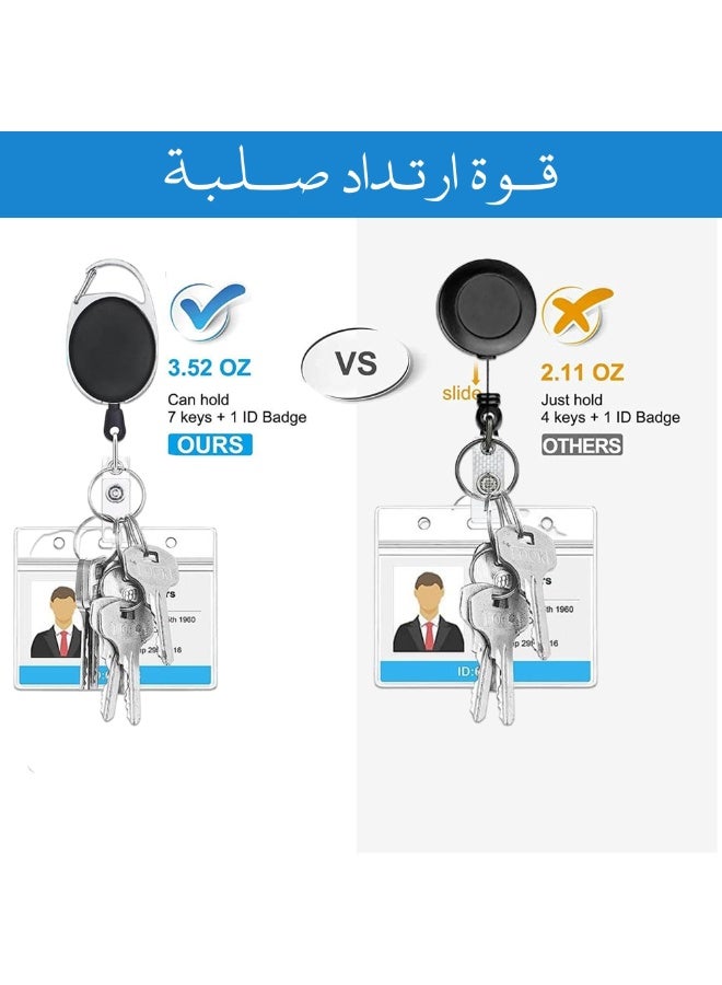 2 Pack Horizontal ID Badge Holder with Retractable Reel & Belt Clip – Clear Durable Plastic Card Case for Office, Work, Conferences, Events & Employee Name Tags - Image 5