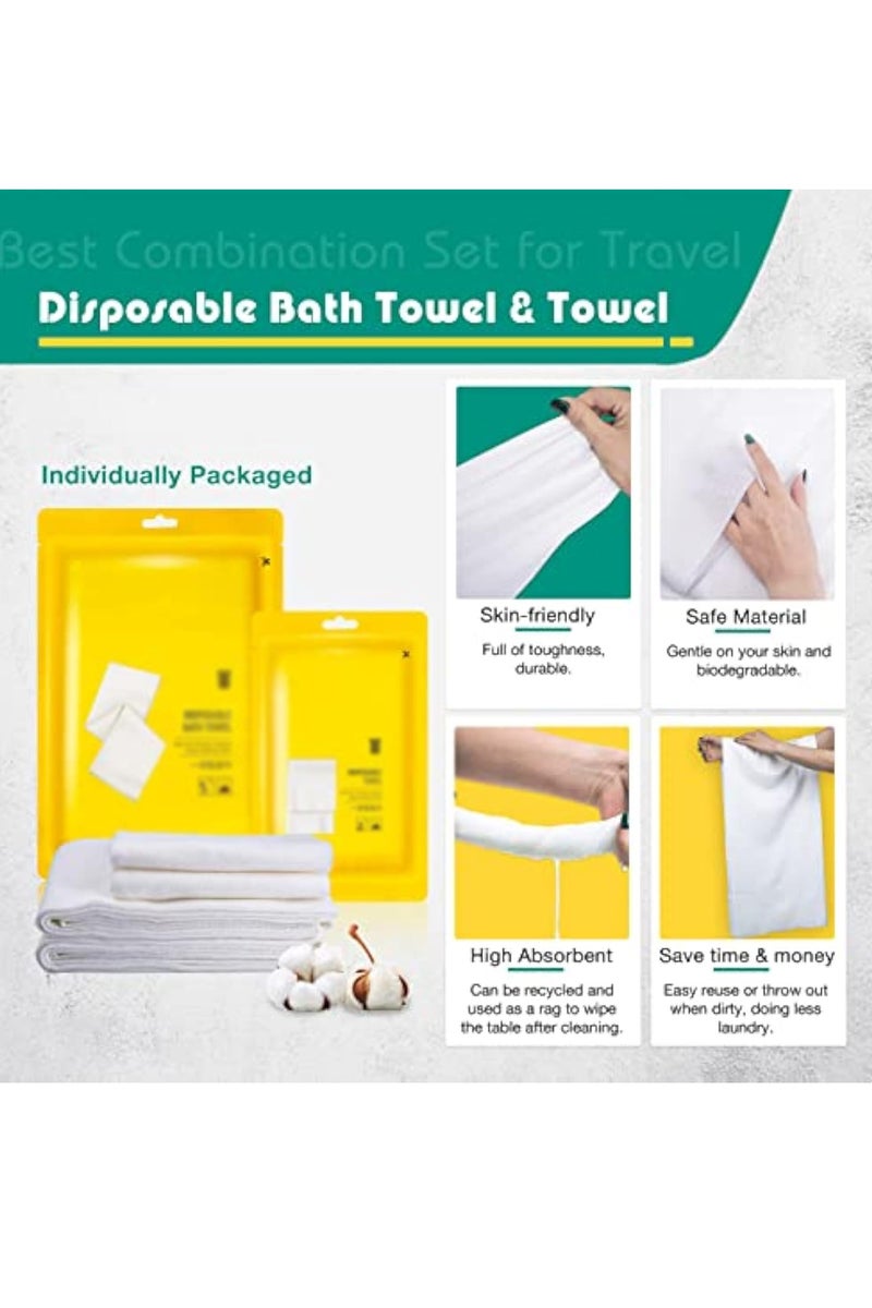 Arabest 8 Pack Travel Disposable Bedding Set, Disposable Bedding Sheets, Sheet for Business Travel Hotel Trip Outdoor Camping, 1 Quilt Covers, 1 Bed Sheet and 2 Pillow Cases, 2 Towel, 2 Bath Towel  - Image 3