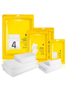 Hihonor 4 Pack Travel Disposable Bedding Set, Disposable Bedding Sheets, Sheet for Business Travel Hotel Trip Outdoor Camping, 1 Quilt Covers, 1 Bed Sheet and 2 Pillow Cases, 2 Towel, 2 Bath Towel  - Image 1