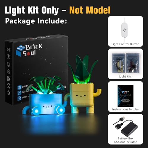 BrickSoul Upgrade Light Kit for Lego 10349 Happy Plants Building Set with ONOff Dimmer Switch Hidden Cable Tech Easy Install Lighting Set 10349 Set NOT Included - Image 5