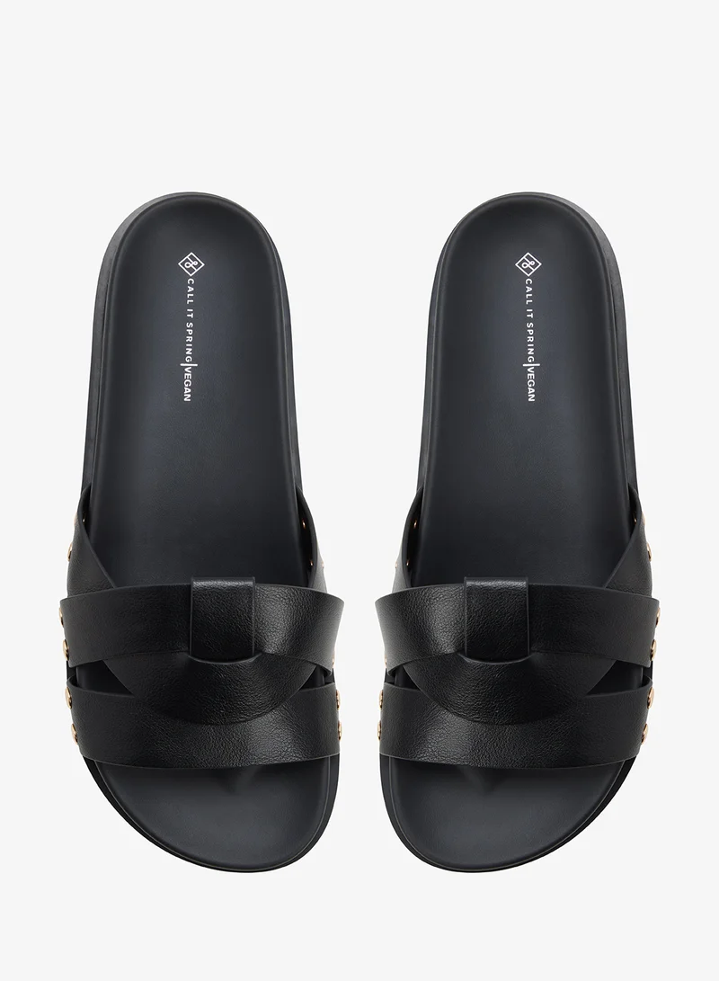 Call it Spring BLACK Oceeana Flat Sandals for Women | Best Price UAE