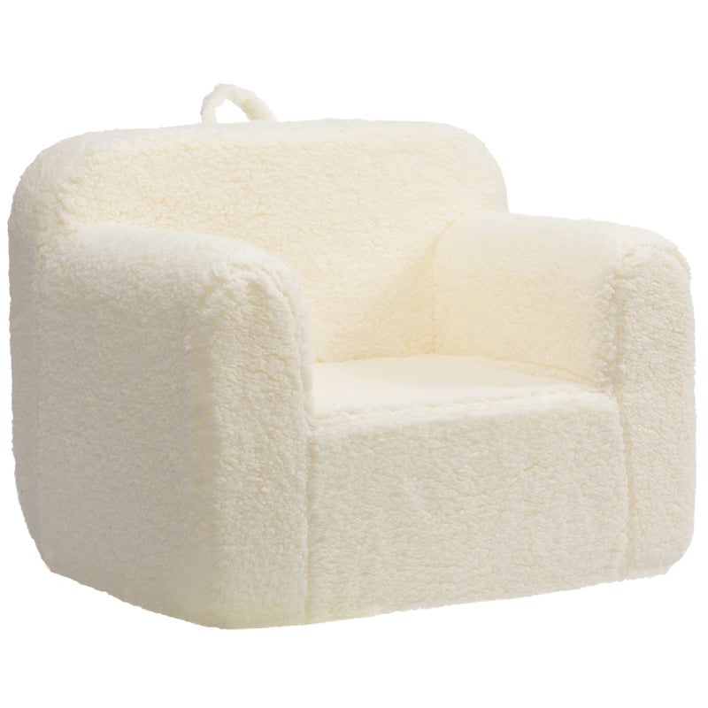 ALIMORDEN ALIMORDEN Kids UltraSoft Snuggle Foam Filled Chair Toddler Cuddly Sherpa Reading Couch for Boys and Girls Cream 