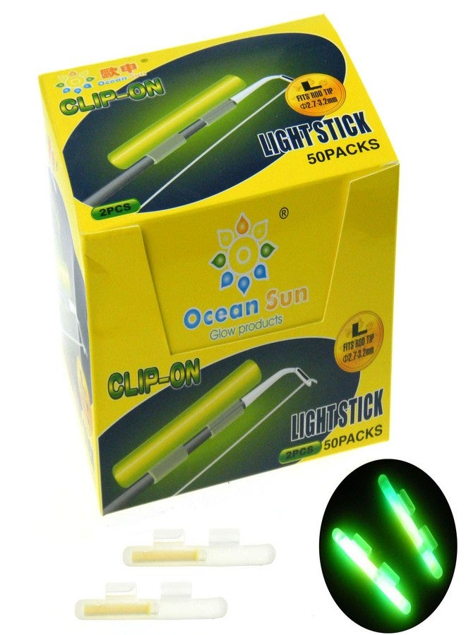QualyQualy Clip-On Fishing Glow Sticks for Pole, Fishing Rod Tip Light Fishing Pole Light Sticks Bulk Kit 100 Pcs 20 Pcs - Image 1