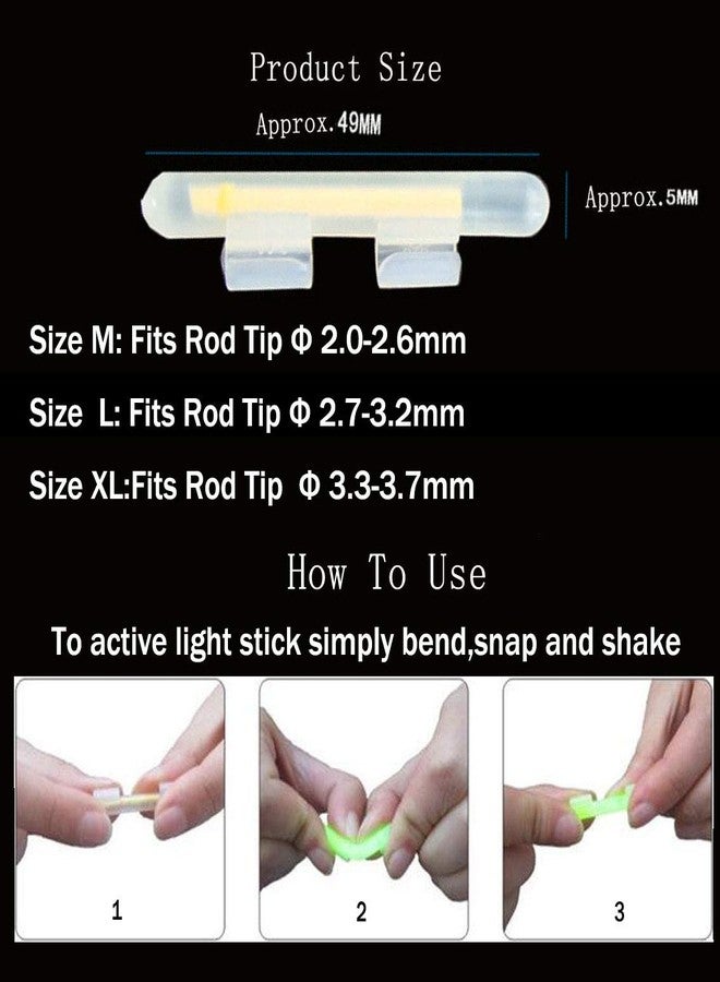 QualyQualy Clip-On Fishing Glow Sticks for Pole, Fishing Rod Tip Light Fishing Pole Light Sticks Bulk Kit 100 Pcs 20 Pcs - Image 5