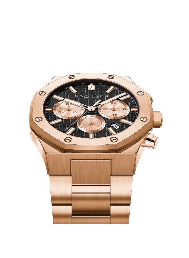 SAPPHERO Men's Watch Octagonal Stainless Steel Luminous Wristwatch Luxury Analog Quartz Watch for Men with Date Elegant Mens - Image 3