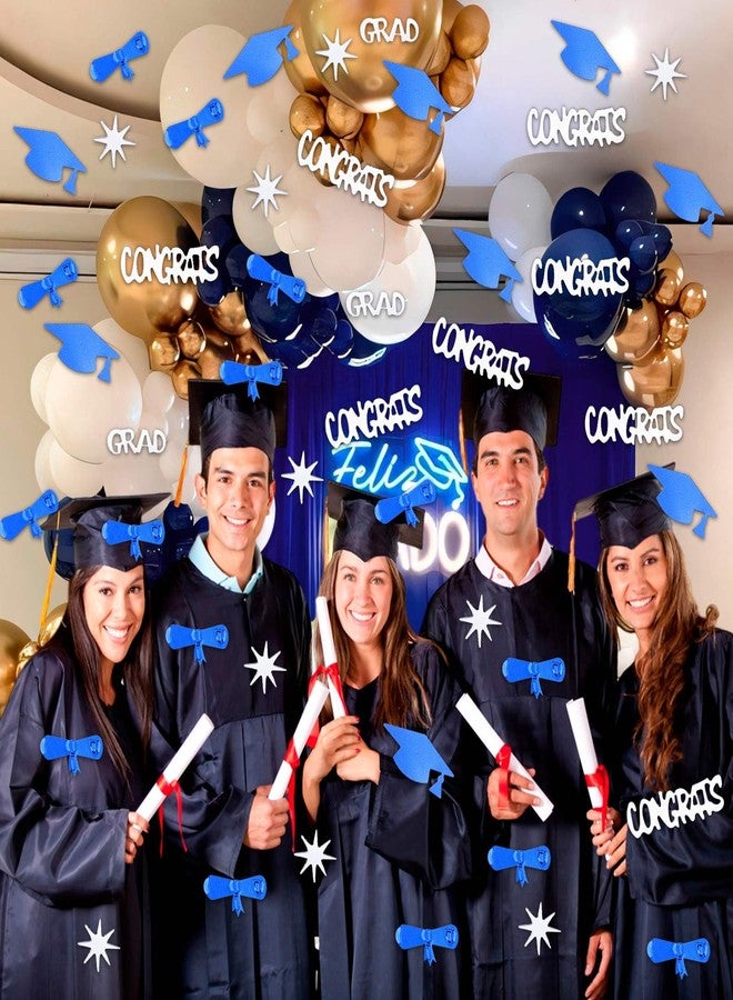 KALOR قصاصات ورقية فضية وزرقاء للتخرج 2025، 1000 قطعة، تُستخدم كزينة مركزية لطاولة حفل التخرج لعام 2025. - Image 5