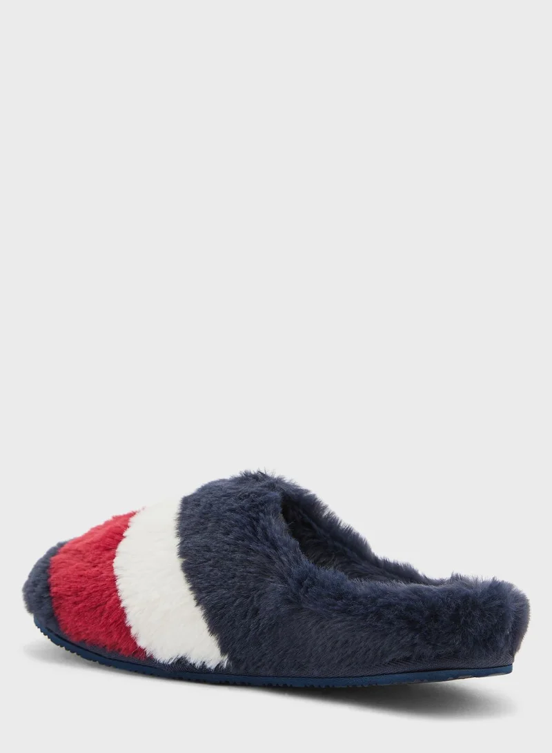 TOMMY HILFIGER Flag Fur Bedroom Slippers