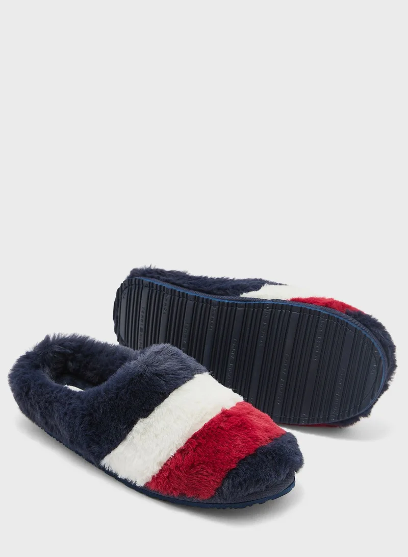 TOMMY HILFIGER Flag Fur Bedroom Slippers