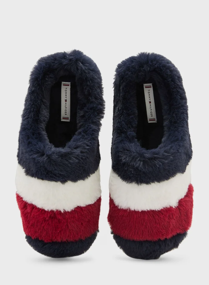 TOMMY HILFIGER Flag Fur Bedroom Slippers