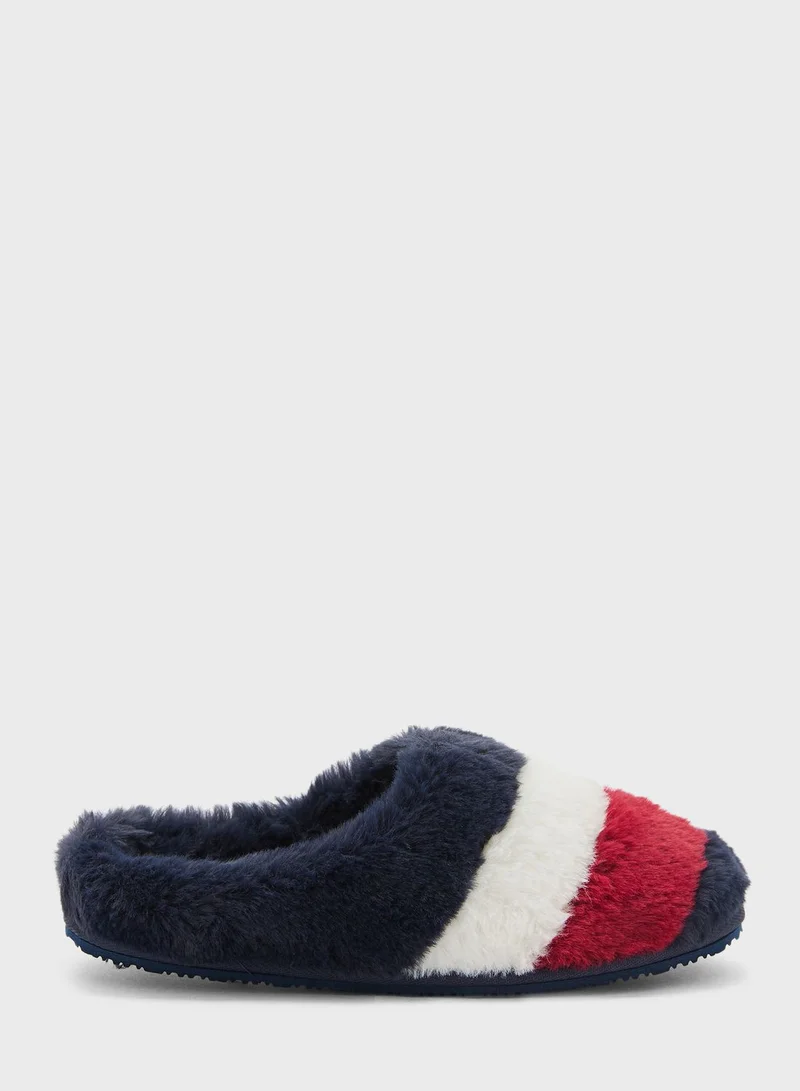 TOMMY HILFIGER Flag Fur Bedroom Slippers