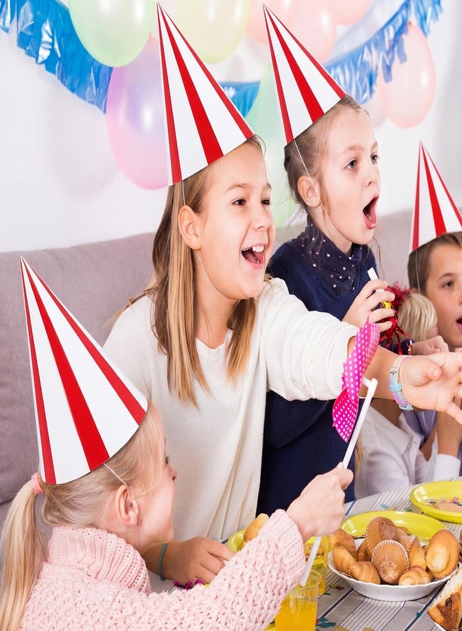 Watersay 24 Pcs Circus Themed Party Hats Circus Theme Cone Paper Hats with Elastic String for Kids Birthday Party Supplies Favor - Image 5